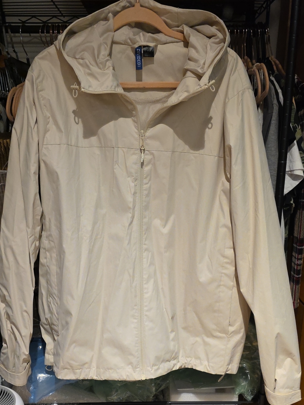 H&M Light Cream Packable Hooded Jacket